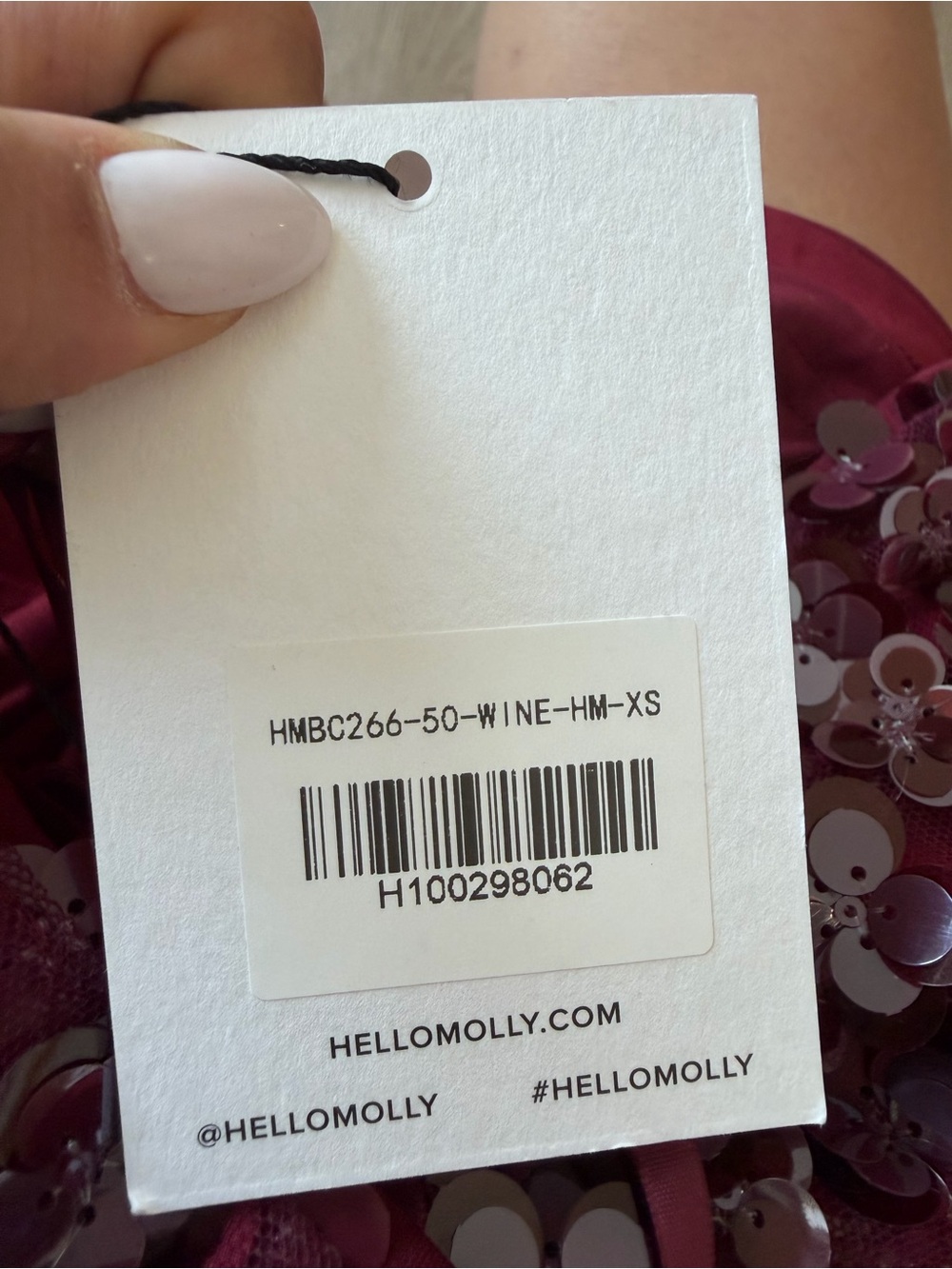 HELLO MOLLY Shimmering Luxe Halter Sequin Bodice Maxi Dress in Wine size XS NEW - Picture 5 of 6